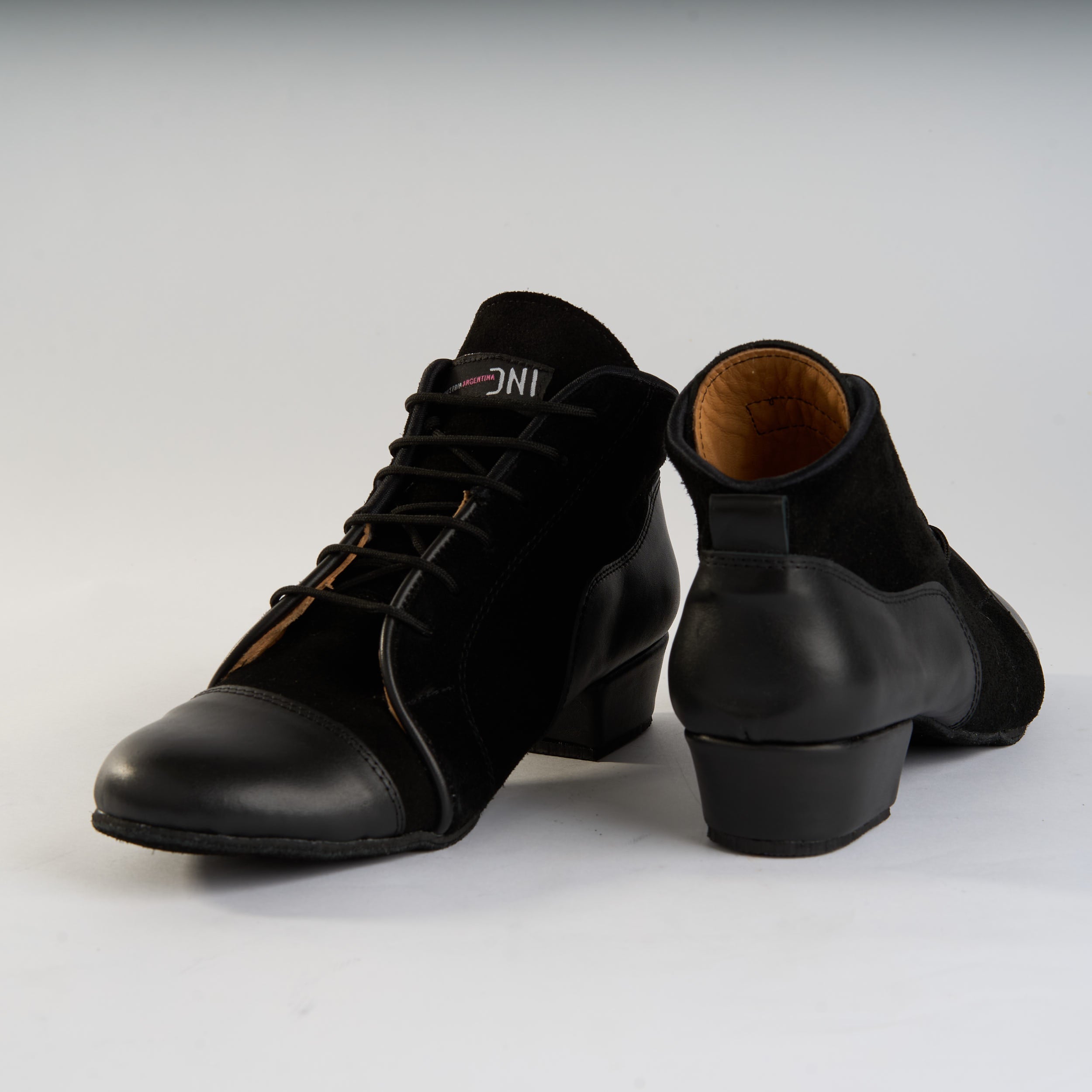 Classic Black Suede and Leather - Handmade Tango Trainers - Tita B 9805