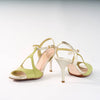 Light Green and Gold Leather - Handmade Tango Shoes - Jazmin 5003