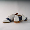 Blue Crocodile and Rich White Leather - Handmade Tango Shoes - Rock 3058