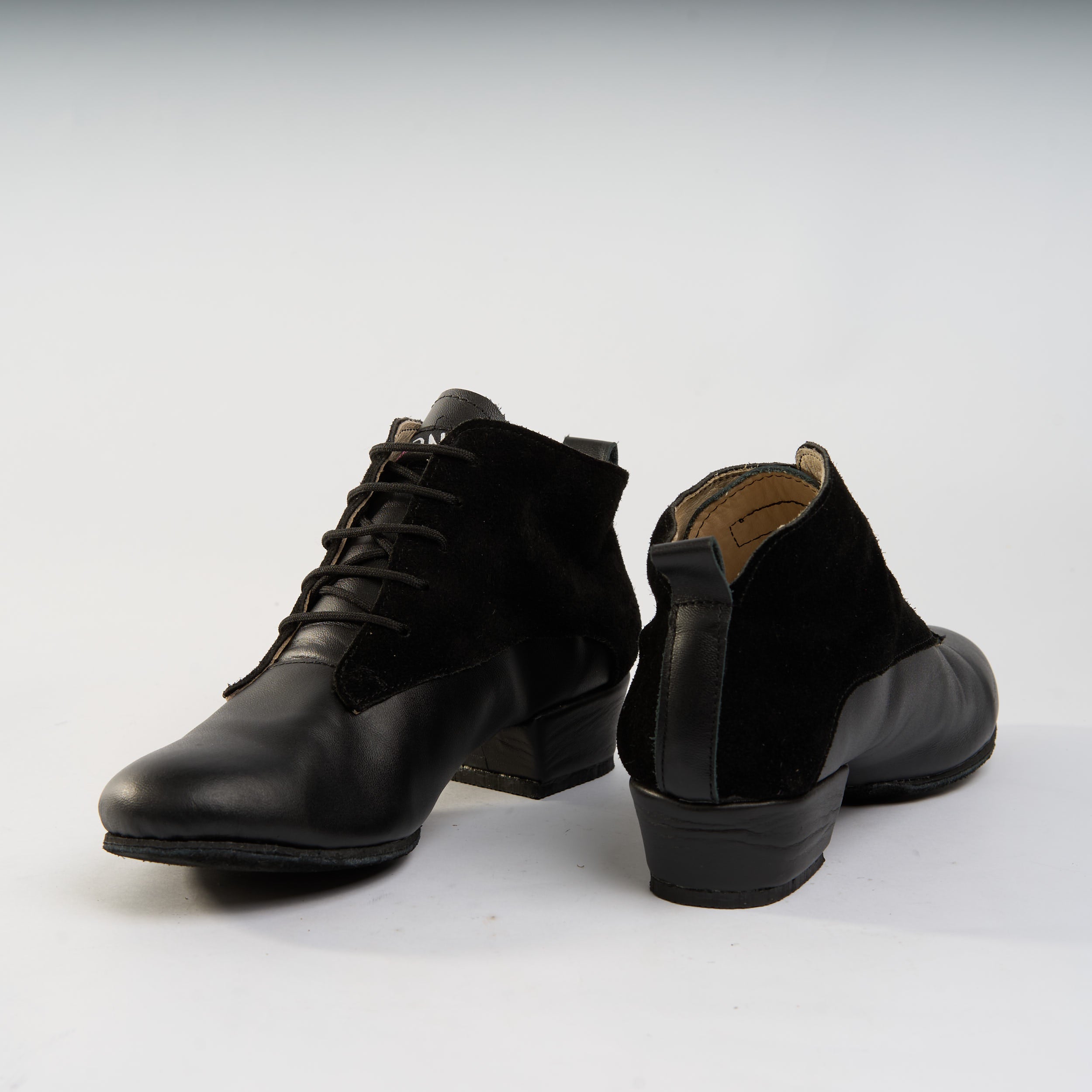 Classic Black Suede and Leather - Handmade Tango Trainers - Tita 9609