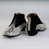 White Snake with Black Suede - Handmade Tango Trainers - Tita 9638