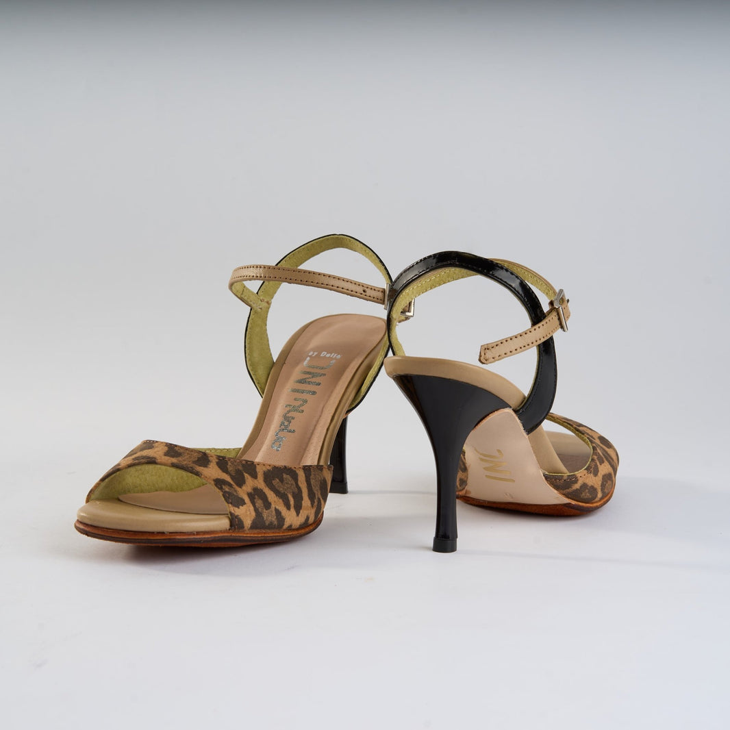 Animal Print and Black Patent Leather - Handmade Tango Shoes - Ema 4841 - DNI Tango Store