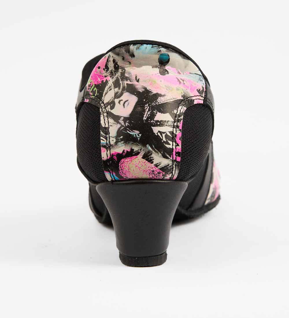Artistic Leather & Mesh Tango Sneakers – Black & Pink – Rocio 8513 - DNI Tango Store