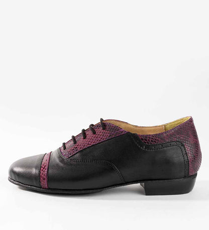 Black and Purple Snake Texture - Handmade Tango Shoes - Clasico 1074 - DNI Tango Store