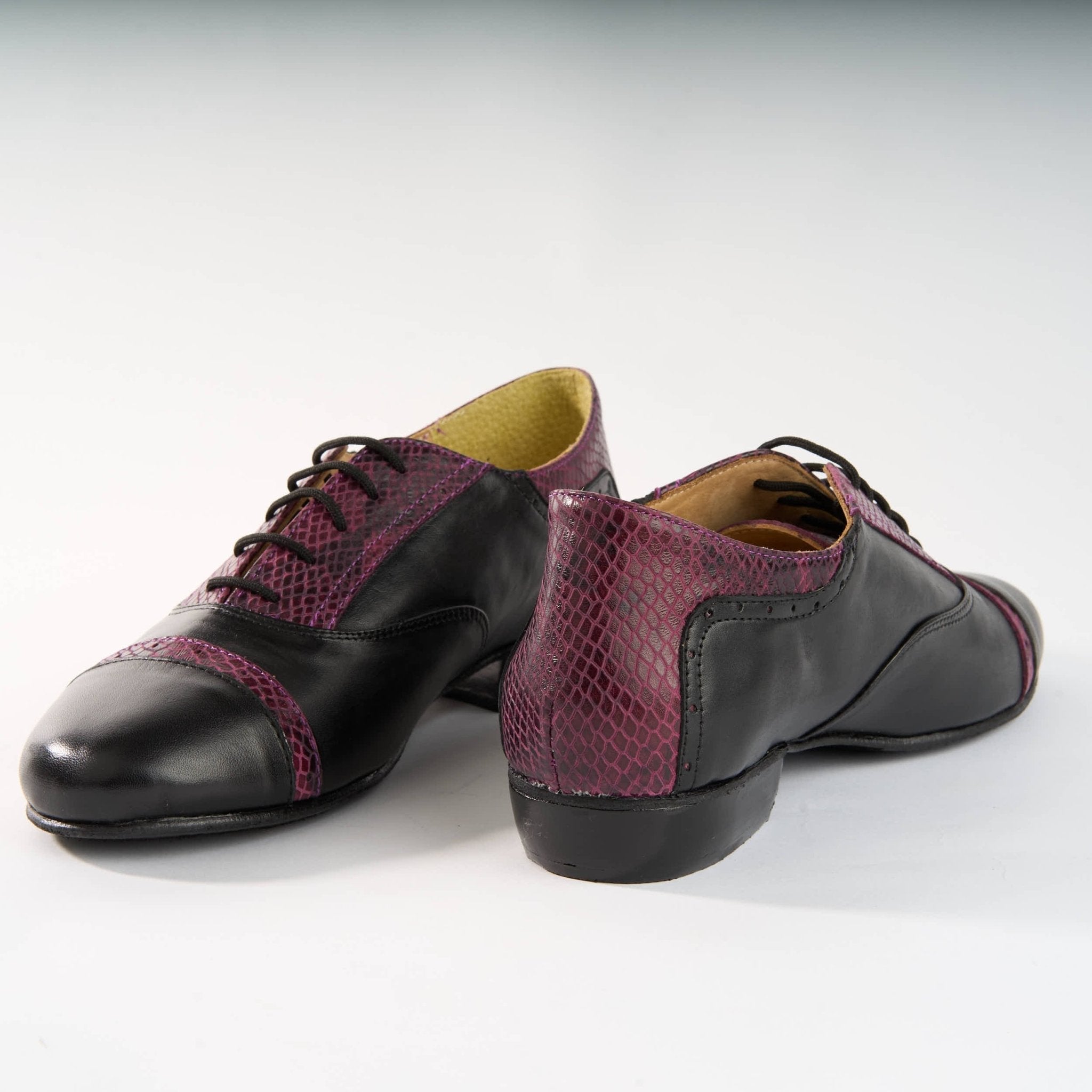 Black and Purple Snake Texture - Handmade Tango Shoes - Clasico 1074 - DNI Tango Store