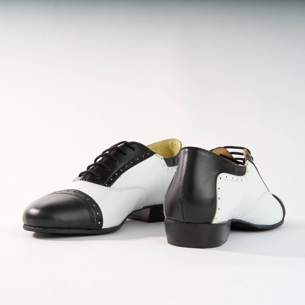 Black and White Genuine Leather - Handmade Tango Shoe - Clasico 1072 - DNI Tango Store