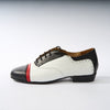 Black and White with Red Leather - Handmade Tango Shoe - Clasico 1079 - DNI Tango Store