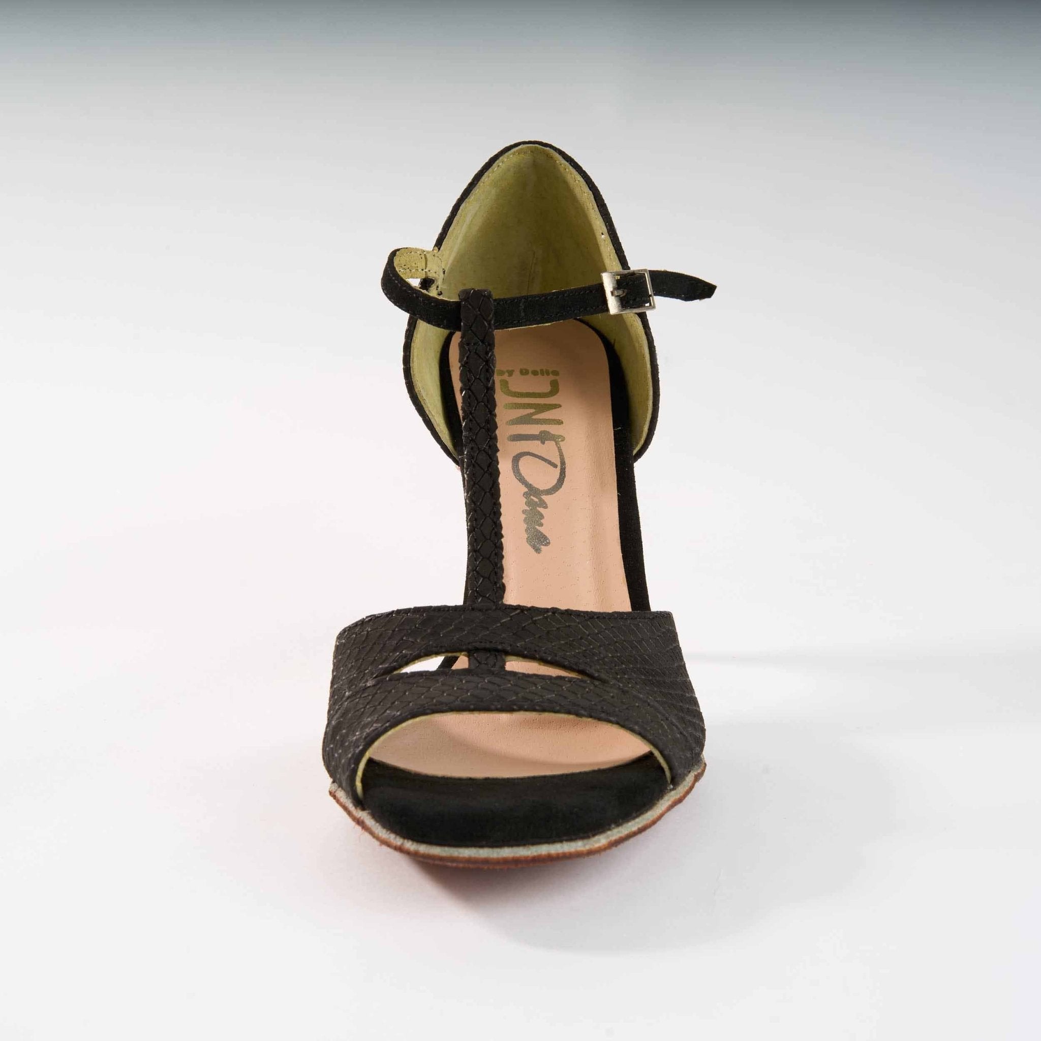 Black Snake Texture Geniune Leather - Handmade Tango Shoes - Dana 4201 - DNI Tango Store