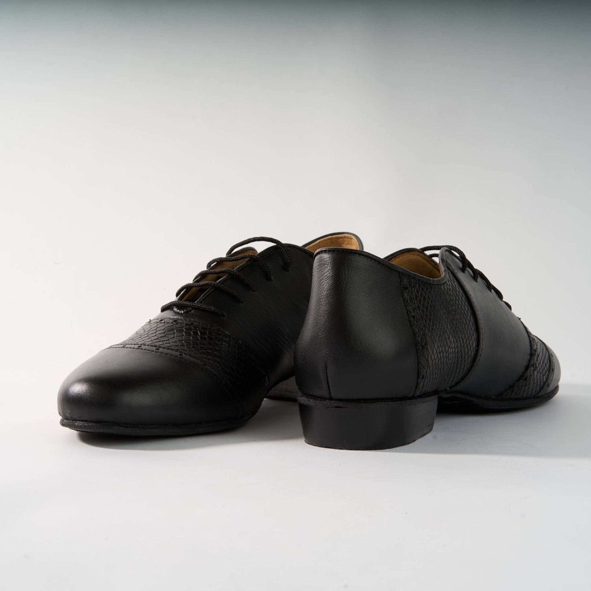 Black Snake Textured Leather - Handmade Shoes - Rock 3032 - DNI Tango Store