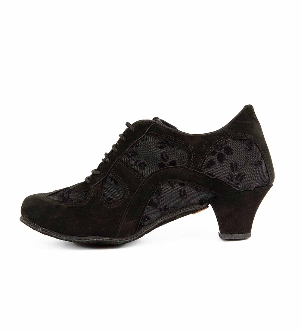 Black Suede & Mesh Tango Trainers – Genuine Leather – Rocio 8504 - DNI Tango Store