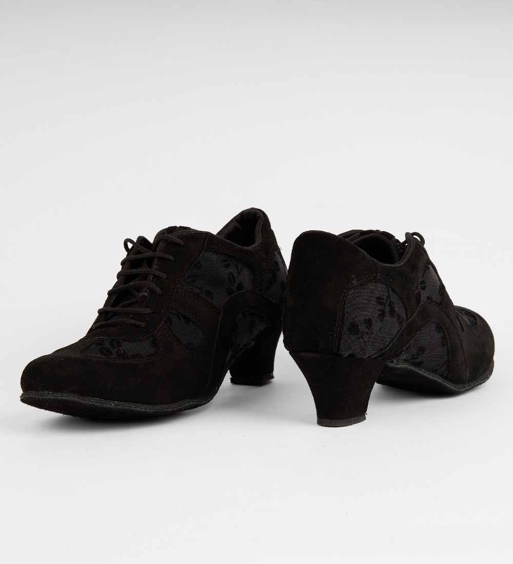 Black Suede & Mesh Tango Trainers – Genuine Leather – Rocio 8504 - DNI Tango Store