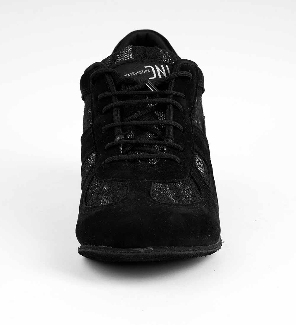 Black Suede & Sheer Lace Tango Shoes – Classic Elegance – Rocio 8520 - DNI Tango Store