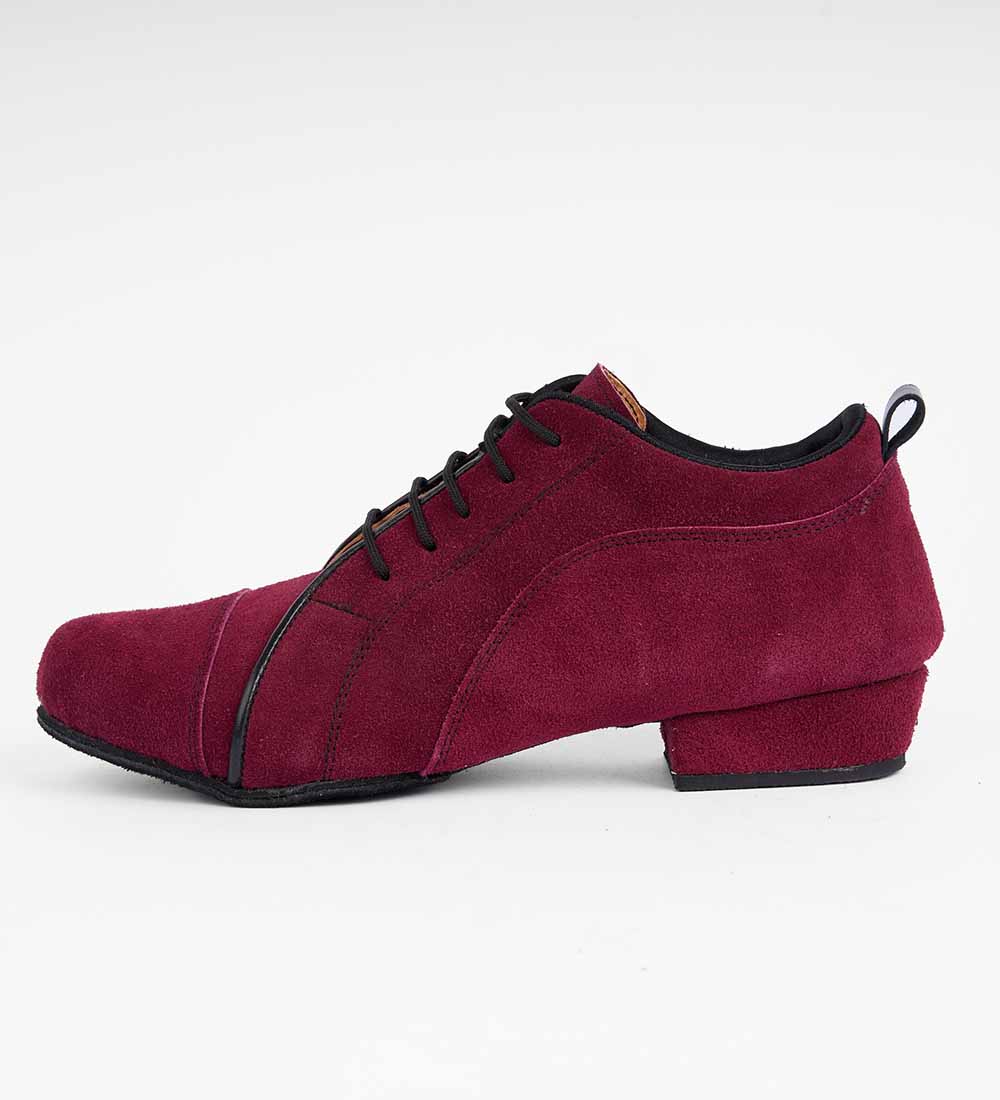 Bold Burgundy Suede & Black Accent - Men's Trainers - Arrabal 6040 - DNI Tango Store