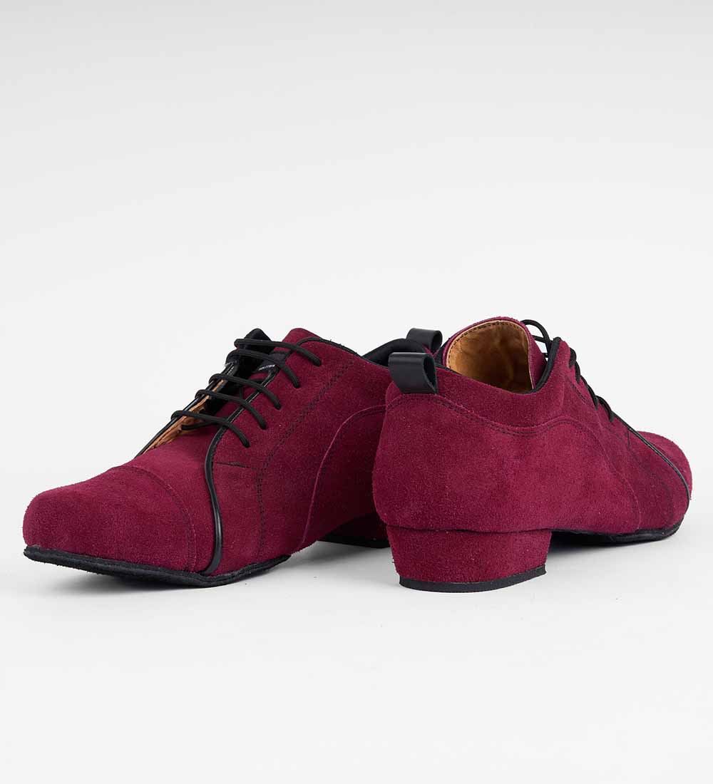 Bold Burgundy Suede & Black Accent - Men's Trainers - Arrabal 6040 - DNI Tango Store