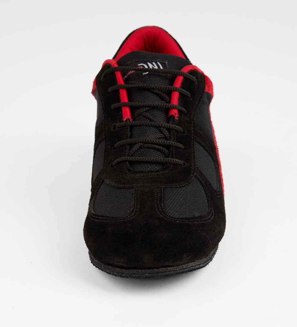 Bold Red & Black Contrast - Handmade Men's Tango Trainers - Adonis 6506 - DNI Tango Store