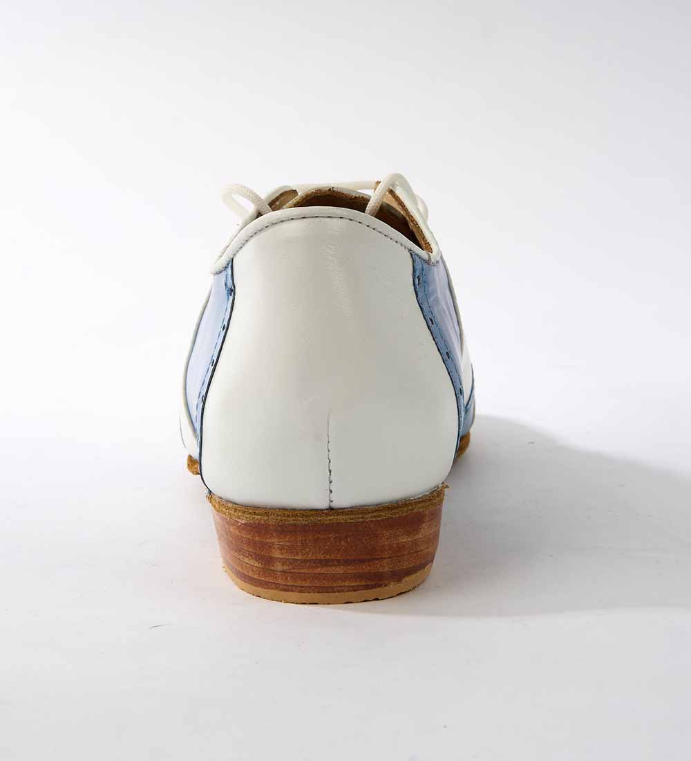 Bright White and Sky Blue Leather - Premium Tango Shoes - Rock 3077 - DNI Tango Store