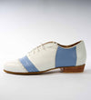 Bright White and Sky Blue Leather - Premium Tango Shoes - Rock 3077 - DNI Tango Store