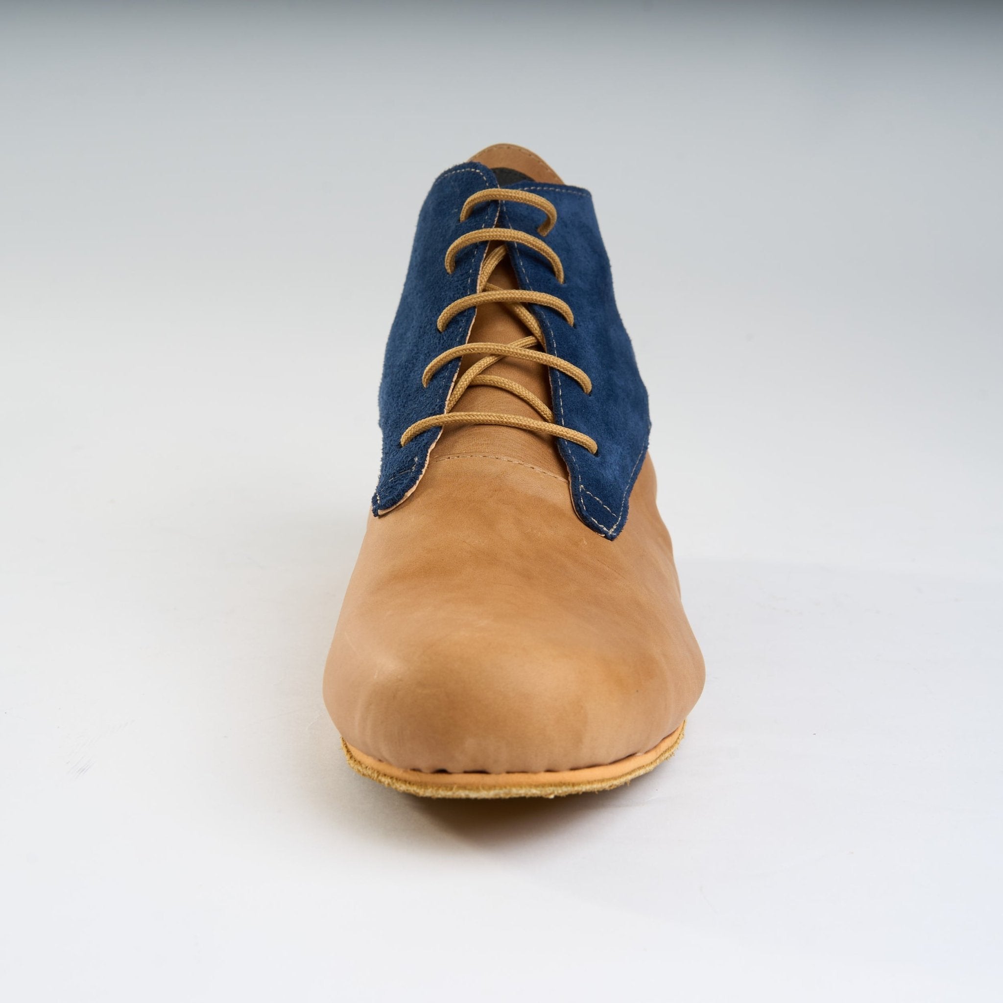 Caramel with Navy Suede - Handmade Tango Trainers - Gonzalo 9516 - DNI Tango Store