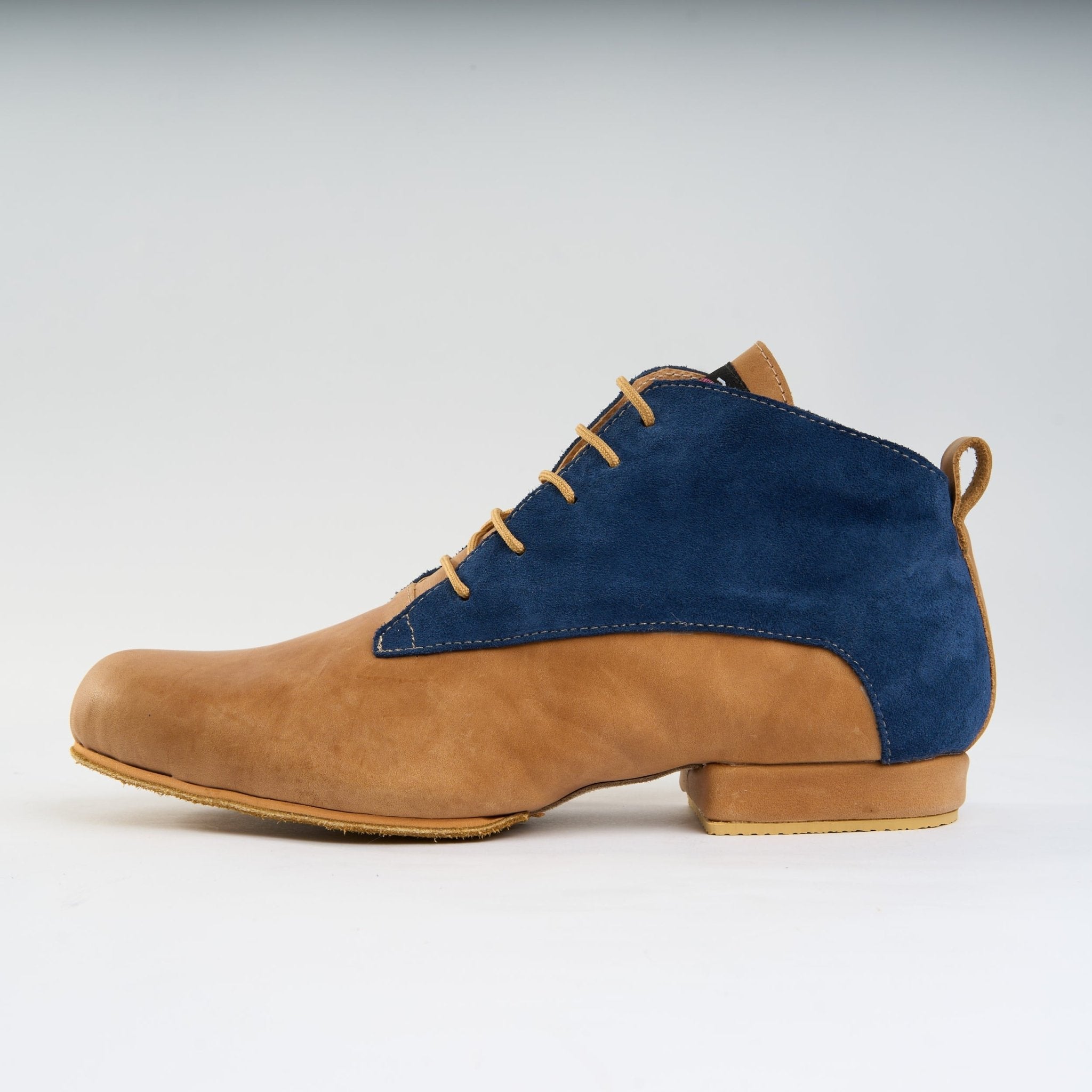 Caramel with Navy Suede - Handmade Tango Trainers - Gonzalo 9516 - DNI Tango Store