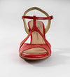 Cherry Red Snake Textured Leather - Handmade Tango Shoes - Jazmin 5005 - DNI Tango Store