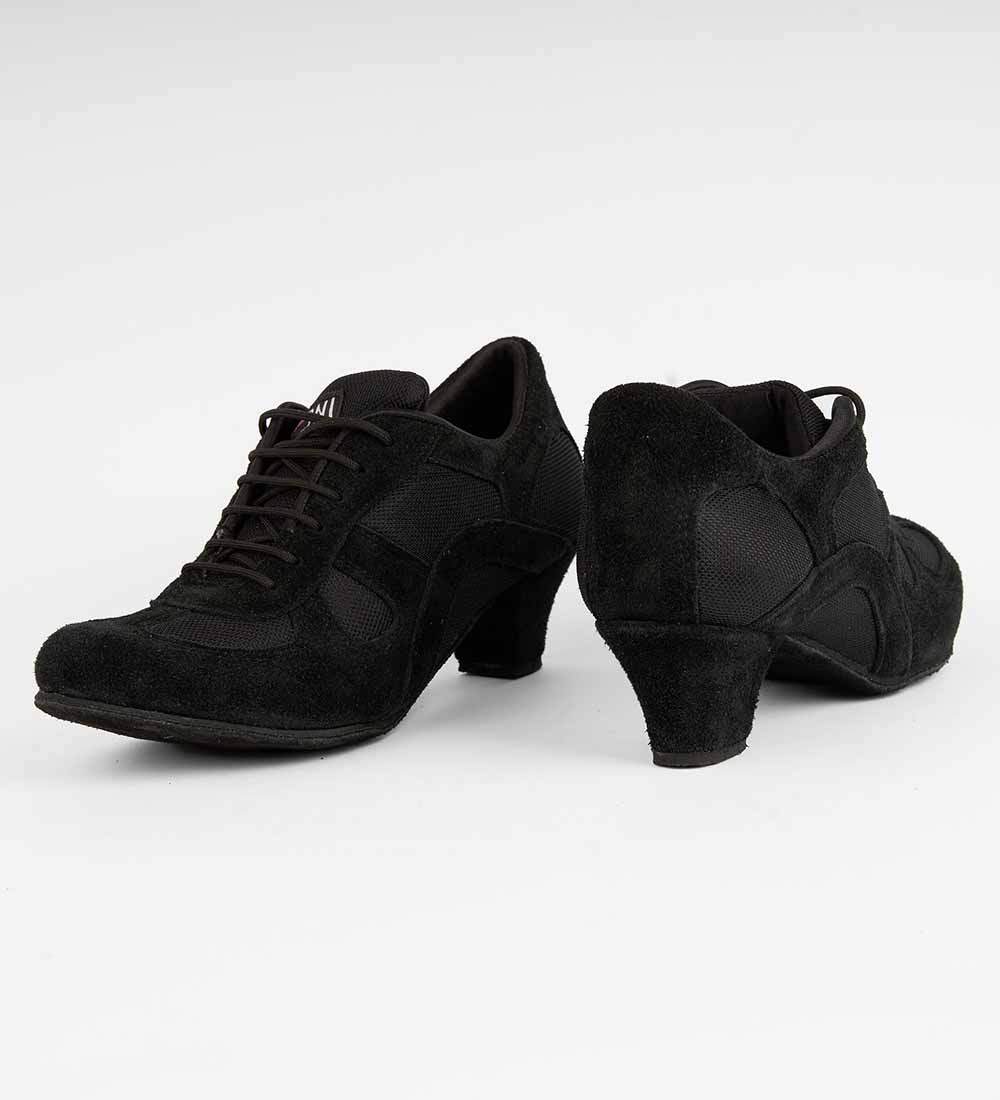 Chic Classic Black Leather & Mesh – Handmade Trainers – Rocio 8565 - DNI Tango Store