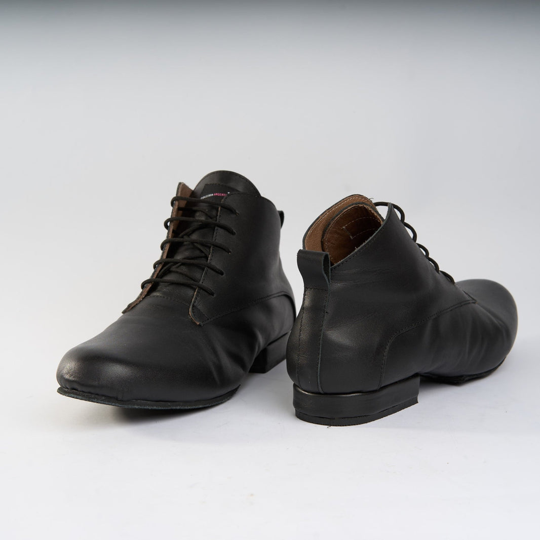 Classic Black Genuine Leather - Handmade Tango Trainers - Gonzalo 9521 - DNI Tango Store