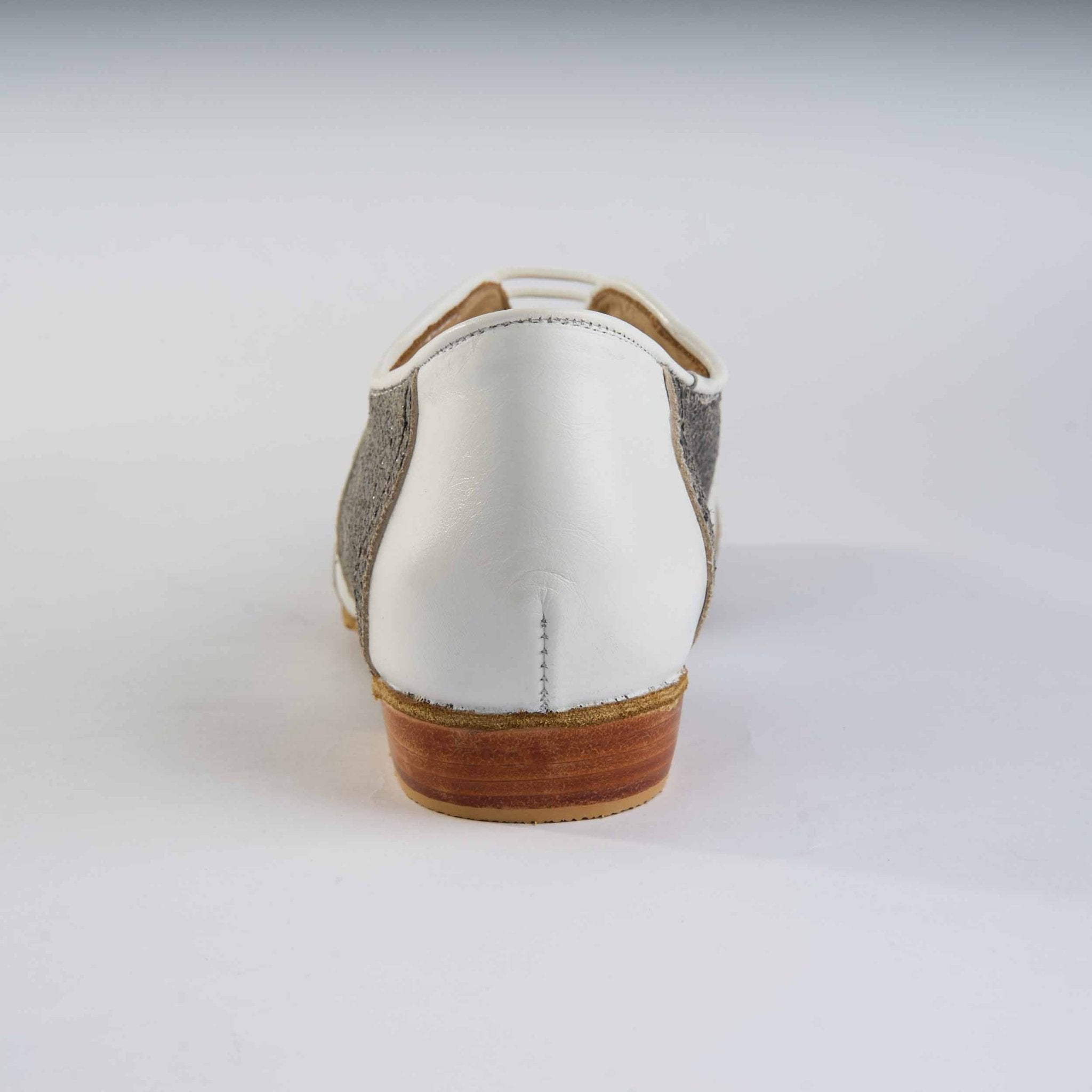 Classic White and Grey Leather - Handmade Tango Shoes - Rock 3072 - DNI Tango Store