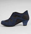 Deep Blue & Black Lace Tango Shoes – Suede & Mesh – Rocio 8522 - DNI Tango Store