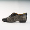 Distressed Black Leather - Handmade Tango Shoe - Clasico - 1070 - DNI Tango Store