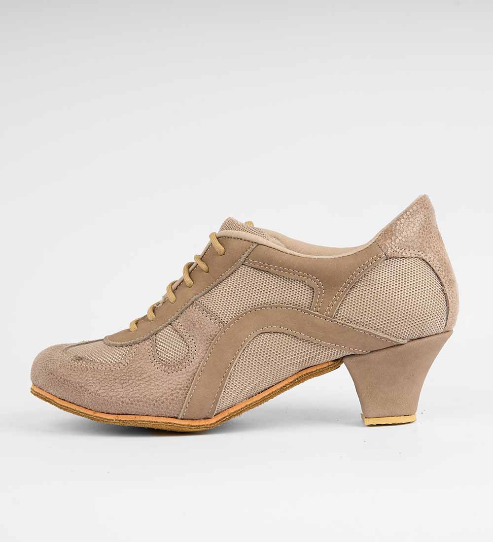 Elegant Brown Suede Tango Shoes – Breathable Mesh – Rocio 8509 - DNI Tango Store