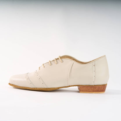 Elegant Cream Leather - Handmade Shoes - Rock 3066 - DNI Tango Store