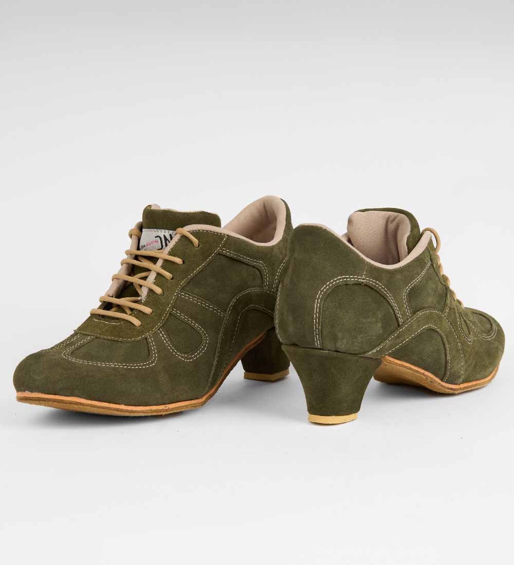 Forrest Green Suede - Handmade Practice Trainers – Rocio 8587 - DNI Tango Store