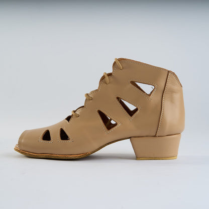 Genuine Nude Leather - Handmade Tango Trainers - Tita K 9704 - DNI Tango Store