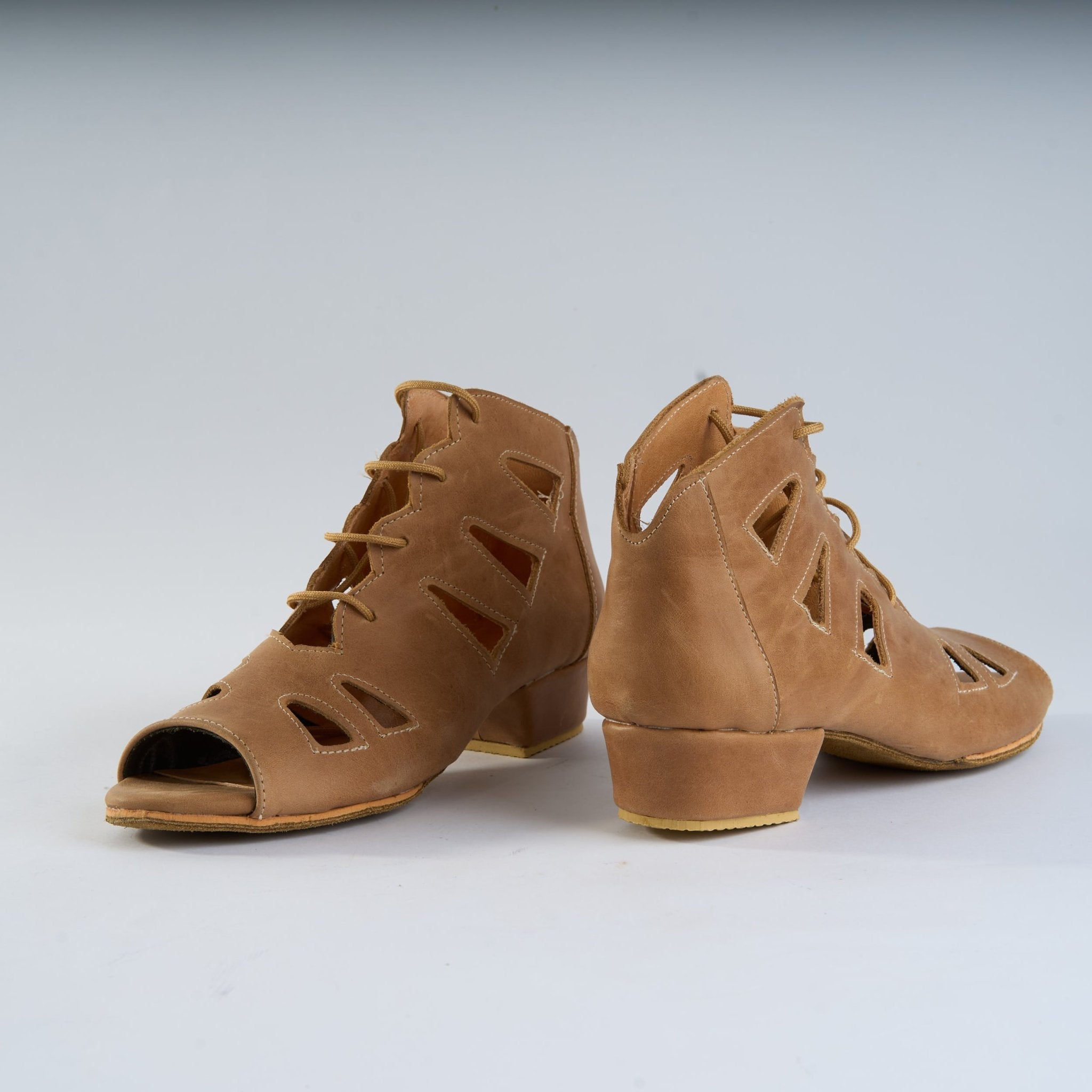 Genuine Tan Leather - Handmade Tango Trainers - Tita K 9702 - DNI Tango Store