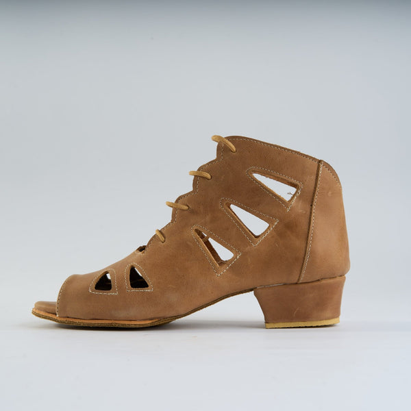 Genuine Tan Leather - Handmade Tango Trainers - Tita K 9702 – DNI