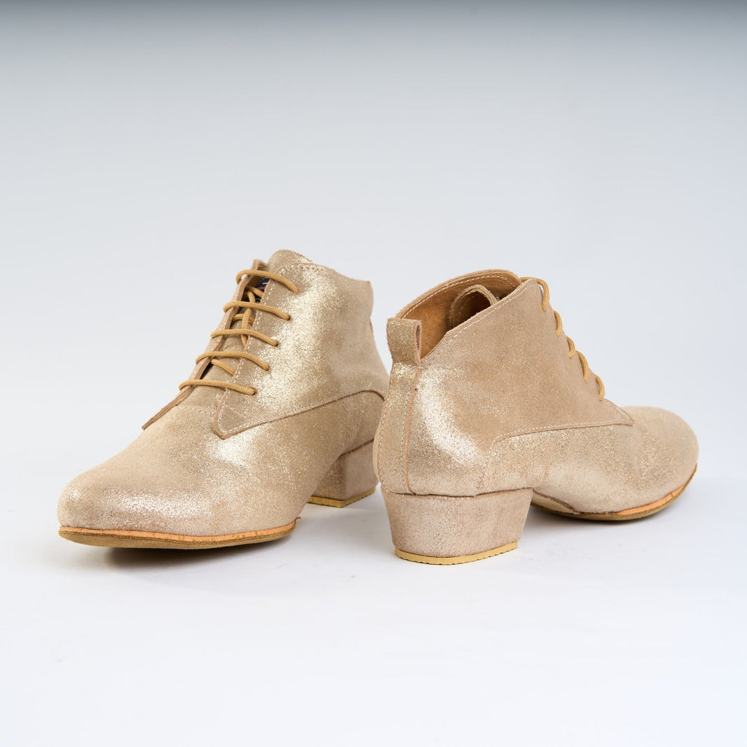 Gilded Shine Gold Leather - Handmade Tango Trainers - Tita 9640 - DNI Tango Store