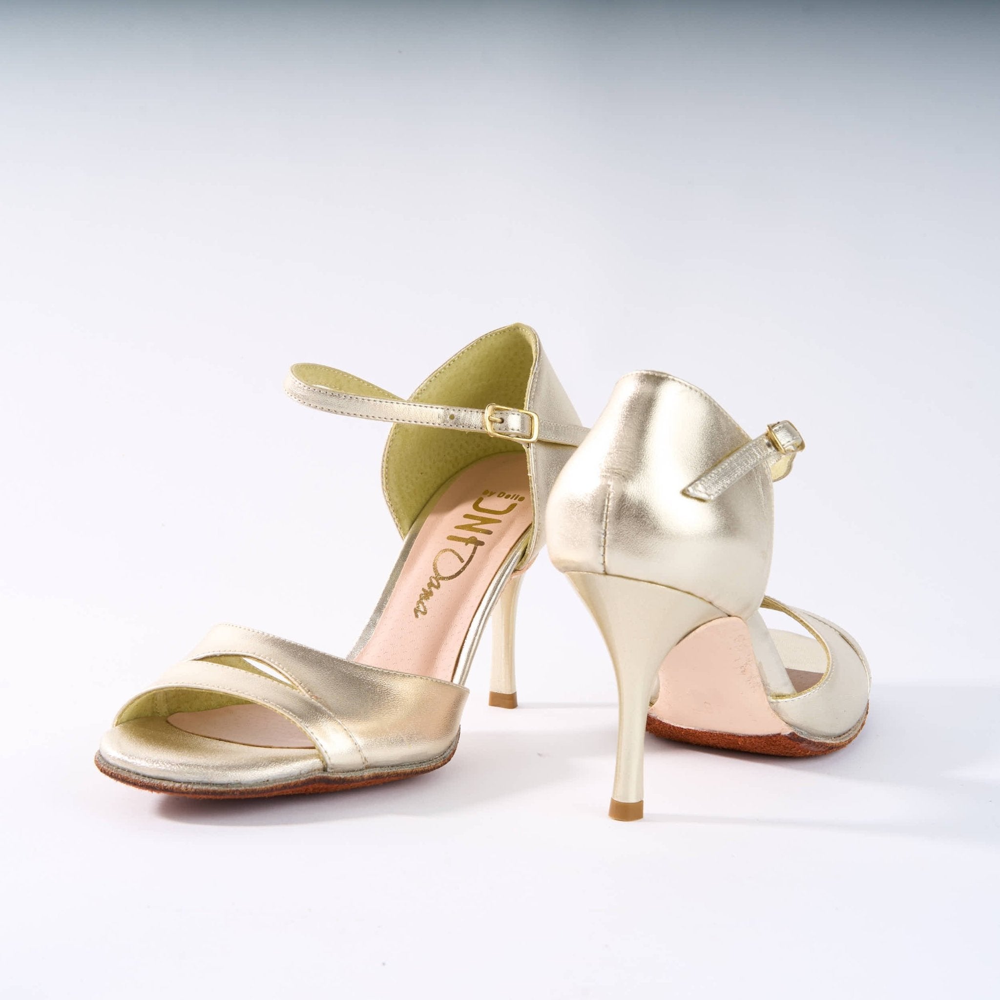 Gold Genuine Leather - Handmade Tango Shoes - Dana 4178 - DNI Tango Store