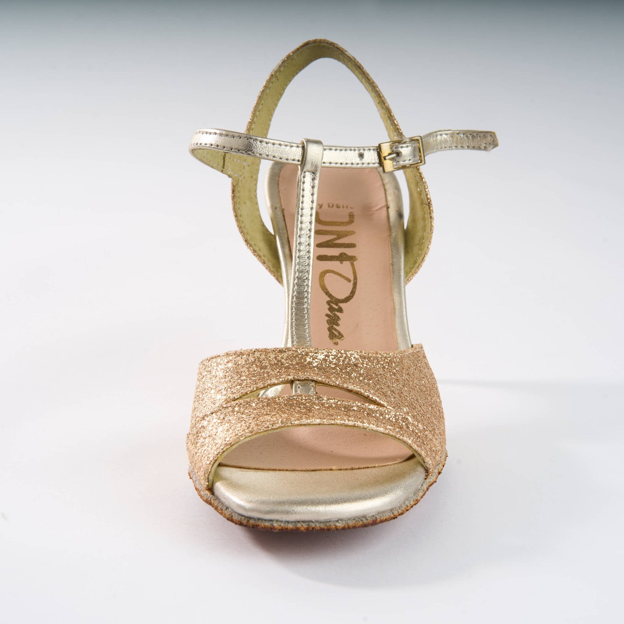 Gold Sparkle with Gold Leather - Handmade Tango Shoes - Dana 4092 - DNI Tango Store