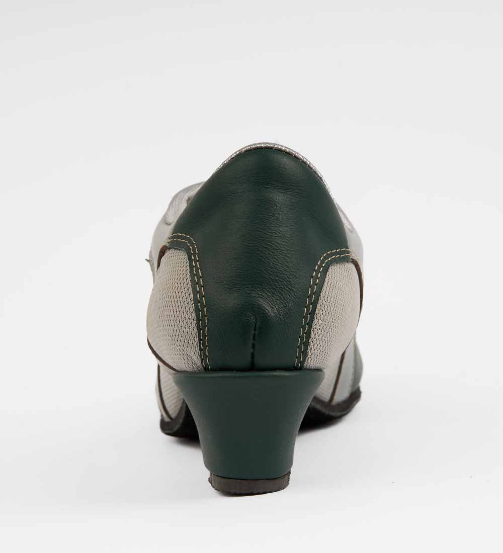 Green & Gray Leather Tango Trainers – Breathable Mesh – Rocio 8524 - DNI Tango Store