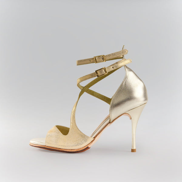 Luxurious Gold Leather - Handmade Tango Shoes - Mireya 5600 – DNI