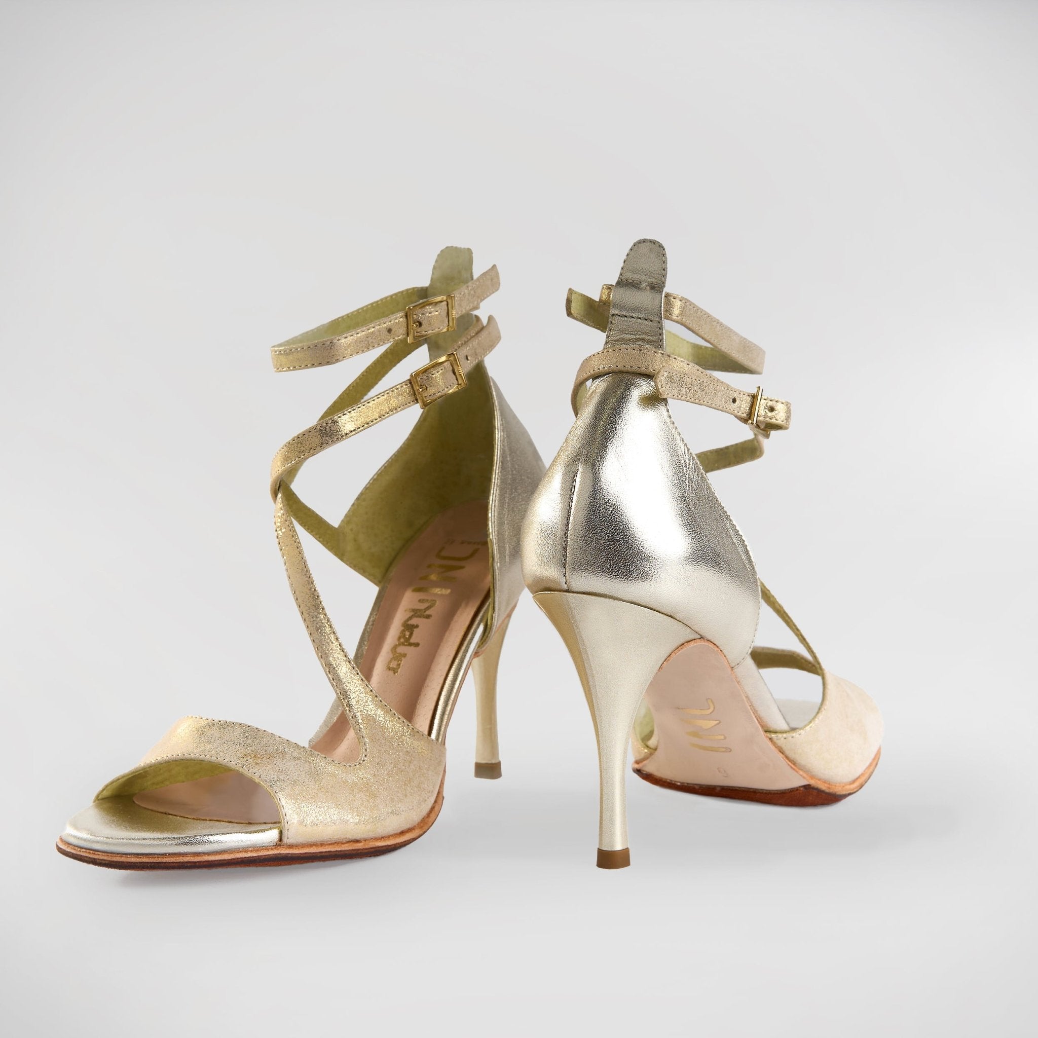 Luxurious Gold Leather - Handmade Tango Shoes - Mireya 5600 - DNI Tango Store