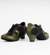 Olive Green & Black Leather - Tango Trainers – Rocio 8584 - DNI Tango Store