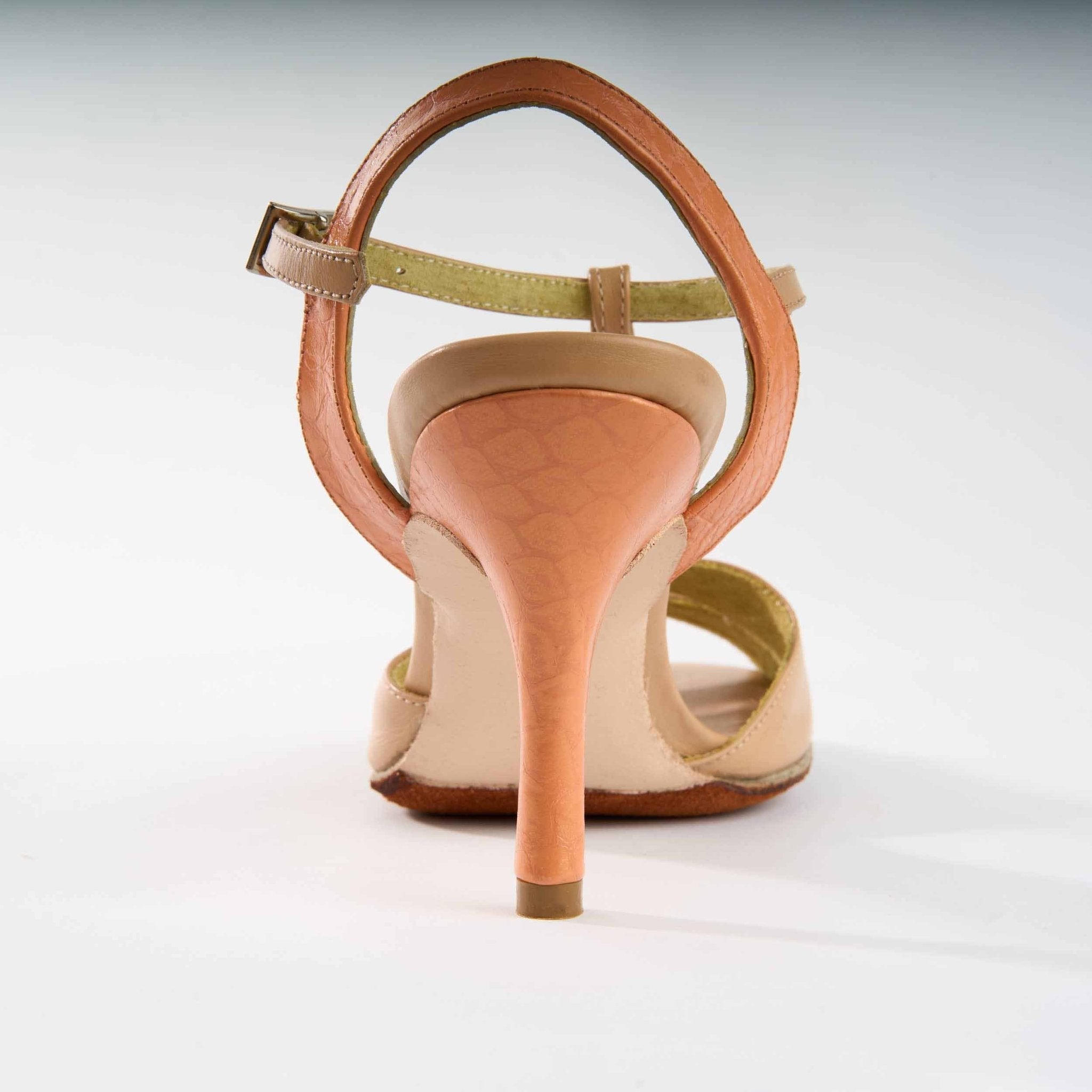 Salmon and Nude Leather - Handmade Tango Shoes - Dana 4210 - DNI Tango Store