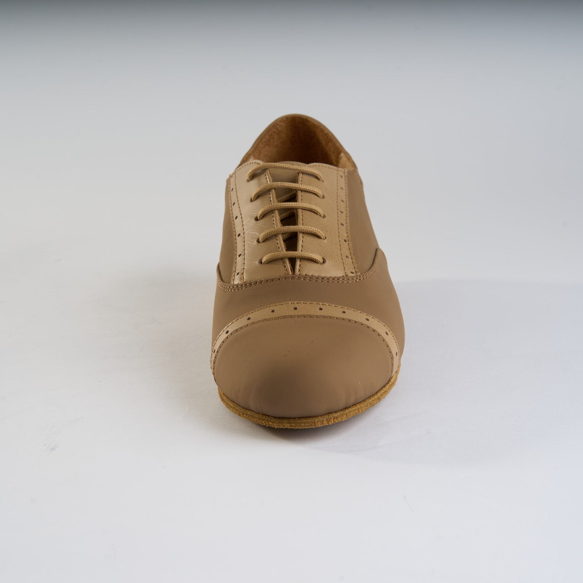 Soft Caramel and Beige Leather - Handmade Tango Shoes - Clasico 1077 - DNI Tango Store