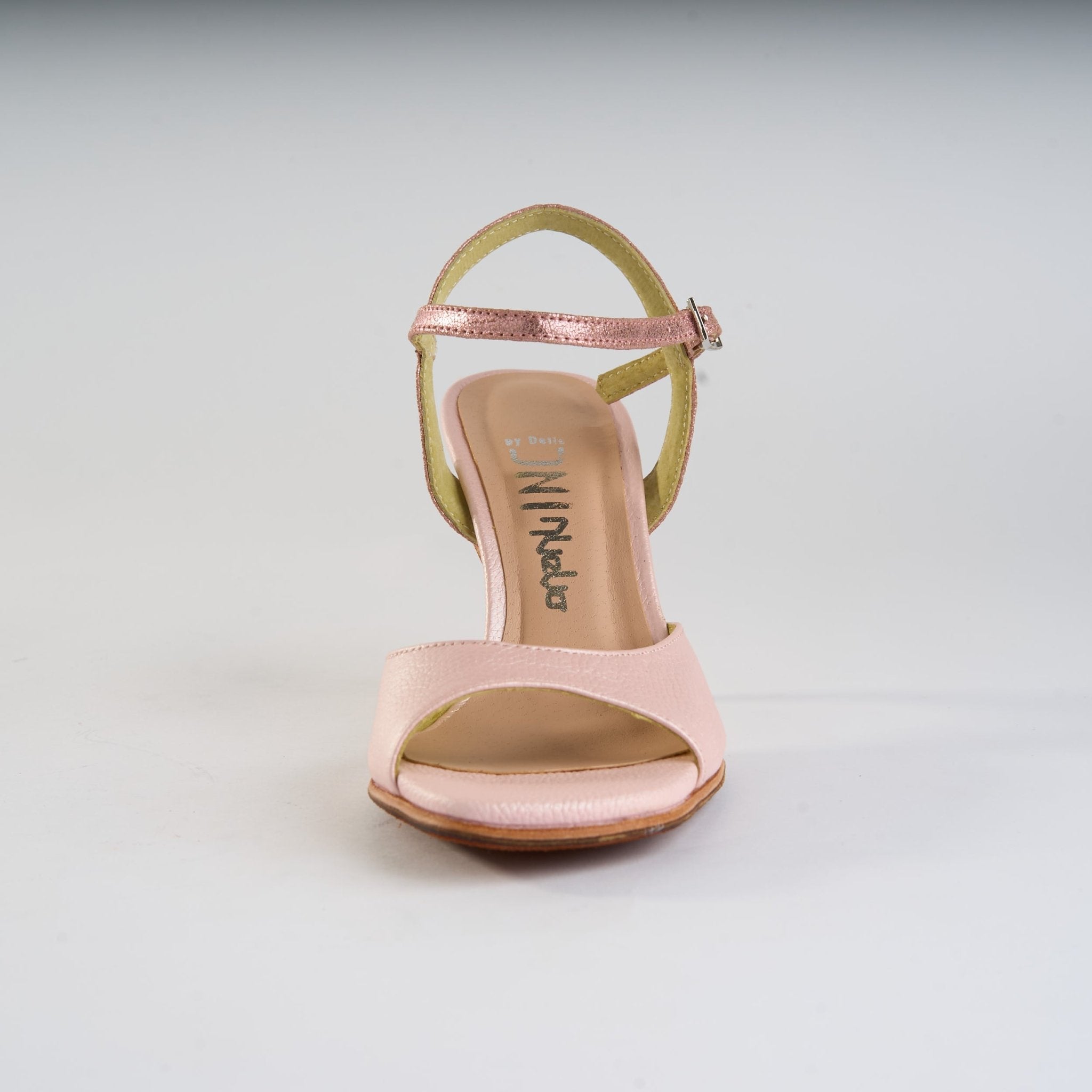 Soft Pink and Metallic Pink Accents - Handmade Tango Shoes - Ema 4842 - DNI Tango Store