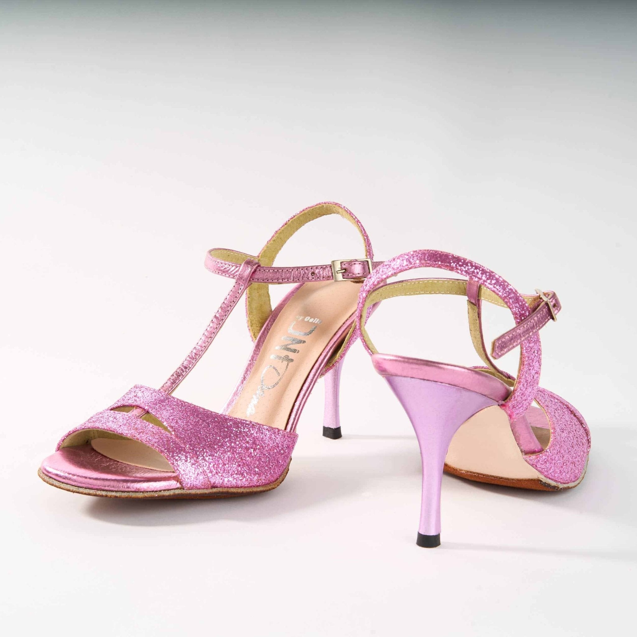 Sparkle Fuxia Genuine Leather - Handmade Tango Shoe - Dana 4203 - DNI Tango Store