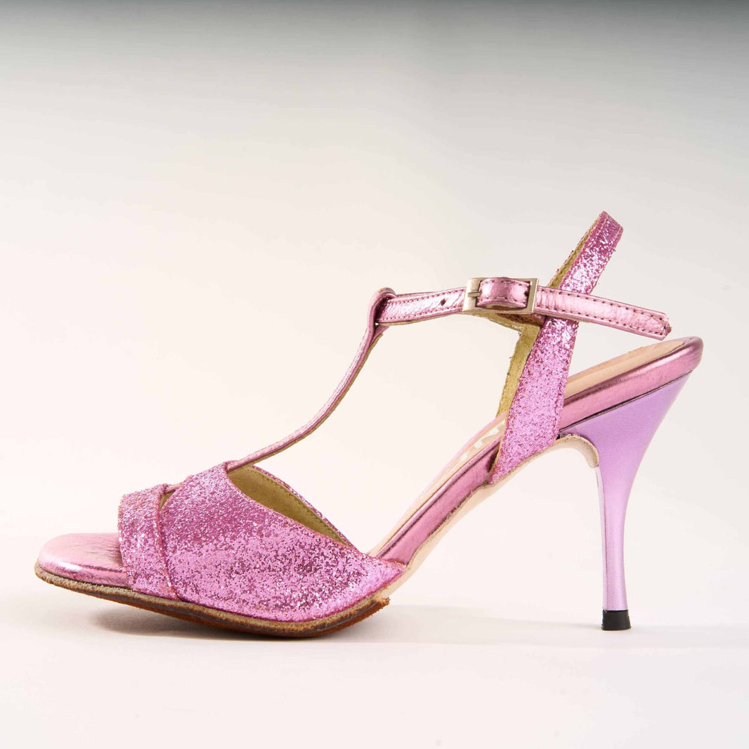 Sparkle Fuxia Genuine Leather - Handmade Tango Shoe - Dana 4203 - DNI Tango Store