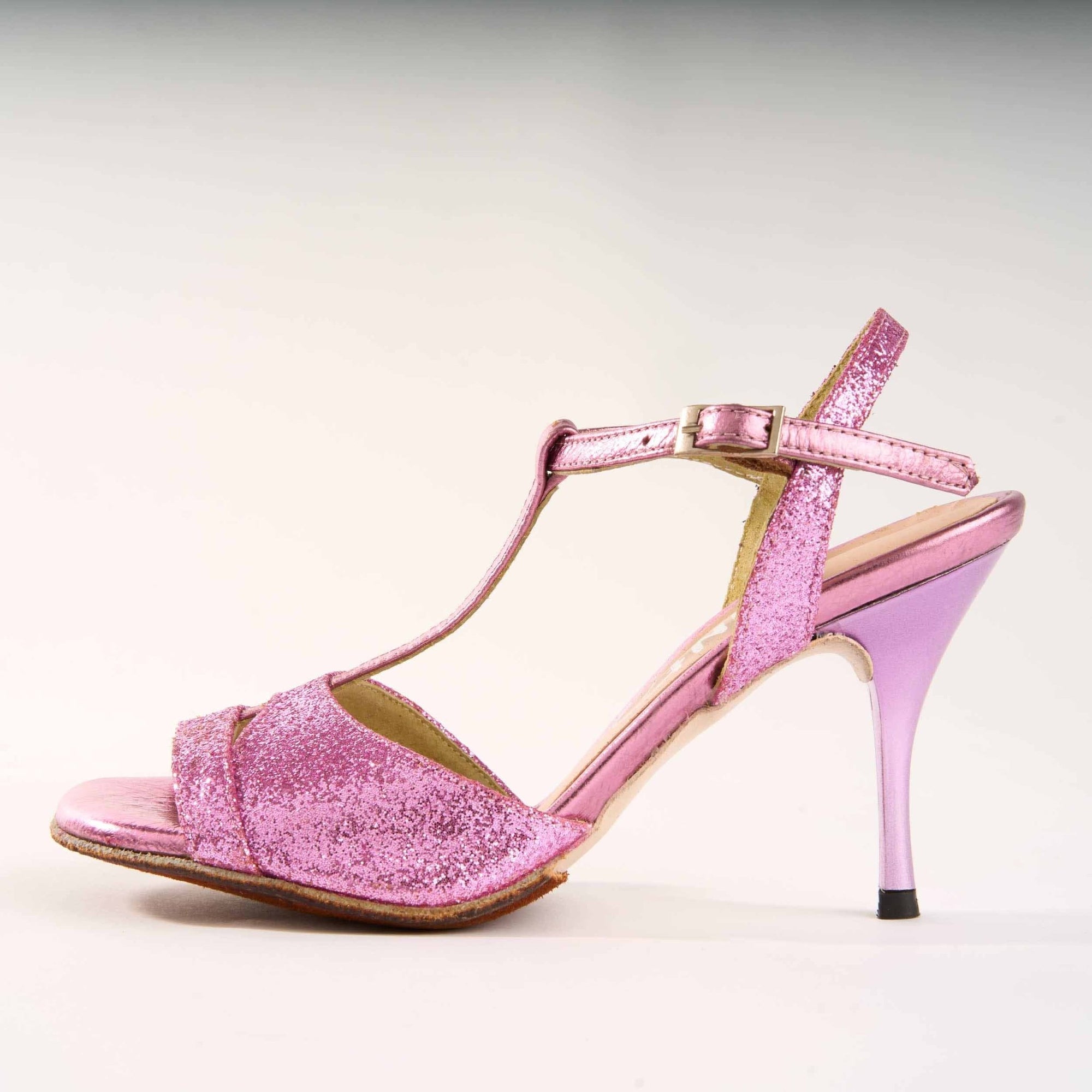 Sparkle Fuxia Genuine Leather - Handmade Tango Shoe - Dana 4203 - DNI Tango Store