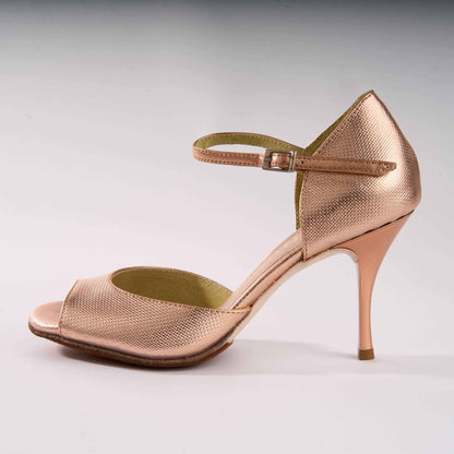 Unique Metallic Copper Leather - Handmade Tango Shoes - Ema 4835 - DNI Tango Store