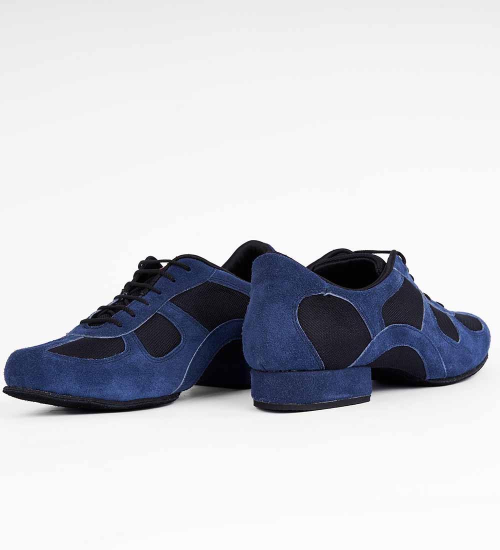 Vibrant Azure Suede - Handmade Men's Tango Trainers - Adonis 6502 - DNI Tango Store